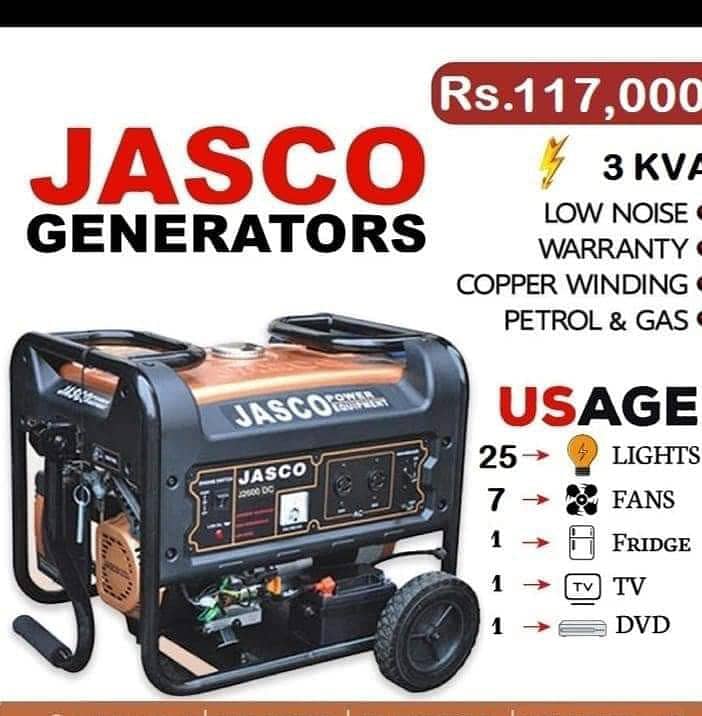 jasco Generator 3 kva for sale 0