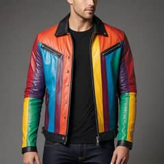 Leather Jacket Rainbow design