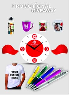 T-Shirt/Mug Cap/Pen Printing Gift Items/ Wall Clock Shields