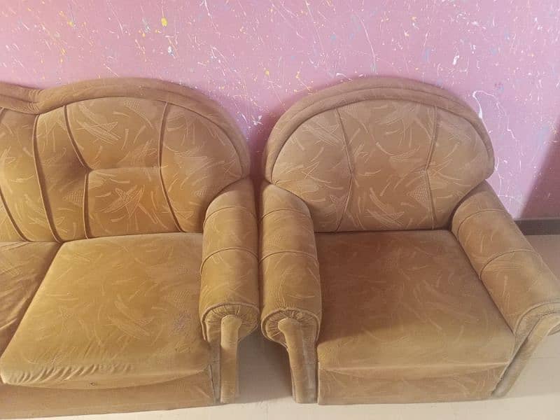 wood Sofa Set total 5 seater 3