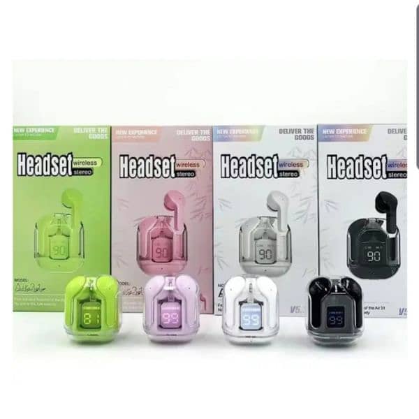 Transparent Glass Case Earbuds (Airpod) with LED display  Air 31 3