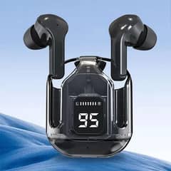 Transparent Air  31 Digital Display case Earbuds with pouch