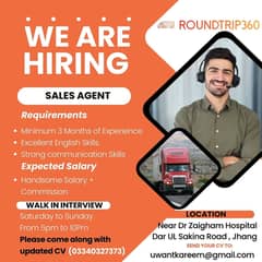 We are looking Sales Agent for our Dispatch House