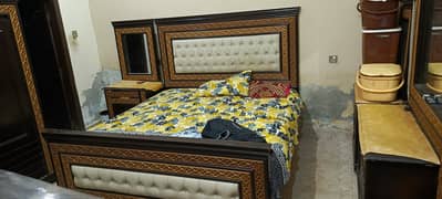 Bed Set with Side Tables without Matress and Dressing Table