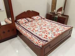 King Size Wooden Bed + Cotton Mattress