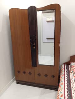 Wooden Wardrobe with Mirror