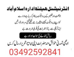 Office Staff for customer service Islamabad