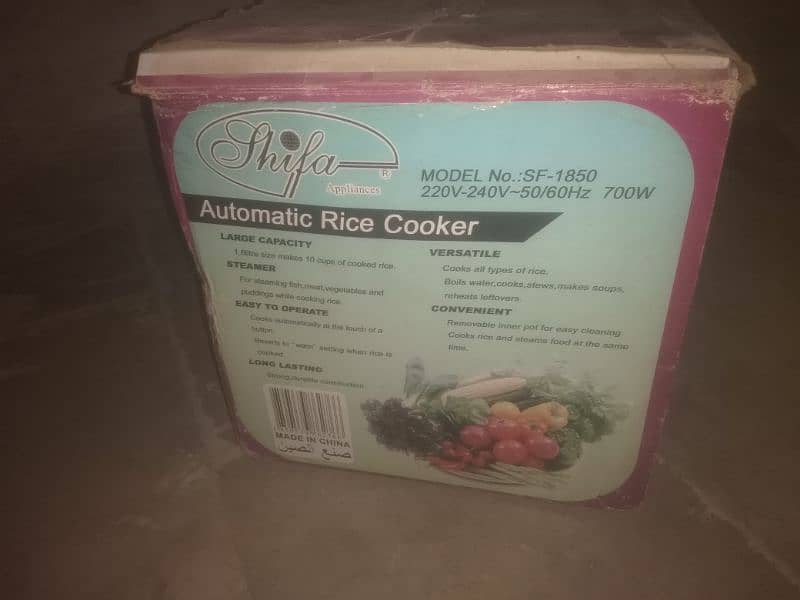 Rice cooker model SF-1850 1