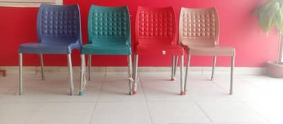 Plastic chairs and table