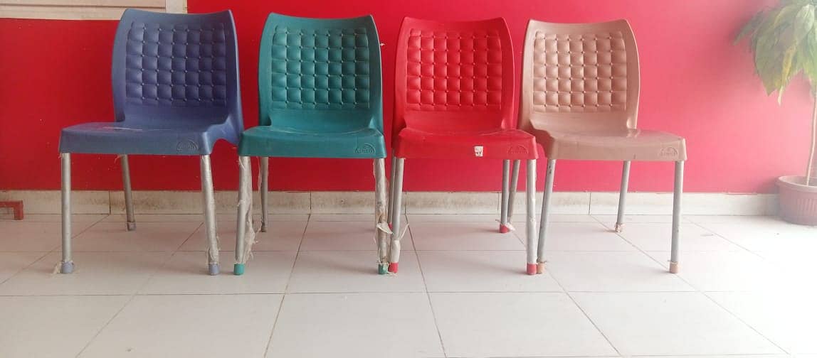 Plastic chairs and table 2