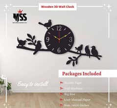 analog stylish Birds design MDF wall clock