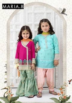 3pics girls lawnembroidered unstitched suit