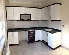 kitchen cabinet and granite marble