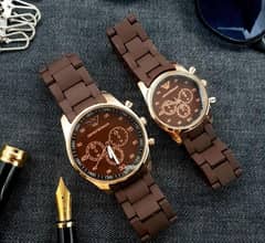 Couple's chronograph watch. . . . . brown,grey
