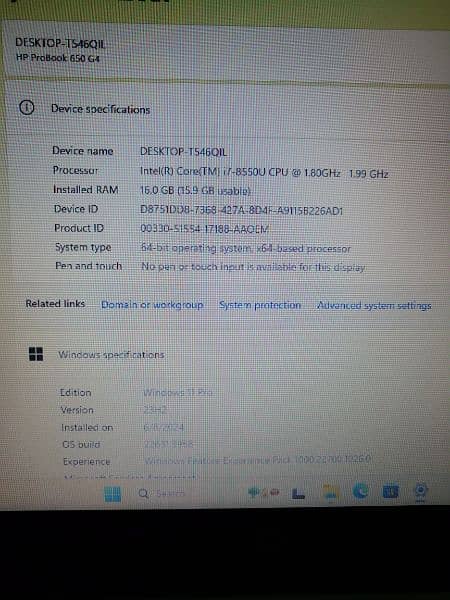 HP Probook 650 G4  core i7 8th generation 6