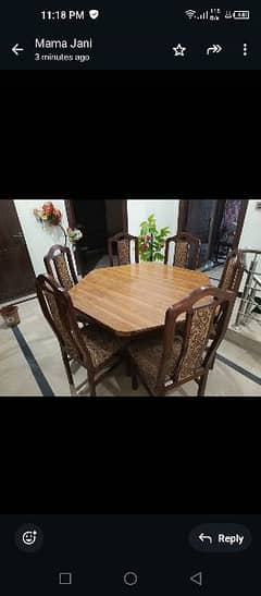 6 chairs with round table