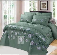 7 Pcs Double Bed Denier Printed Comforter Set