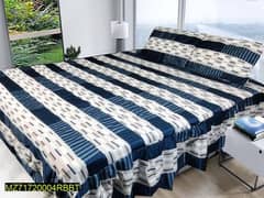 cotton printed double bedsheet with pillow cover
