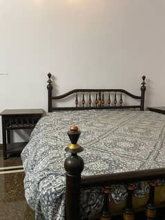 (Double bed with side tables Condition new)