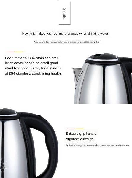 2L Electric Kettle Household Appliance Automatic Power-Off Quick Work 9