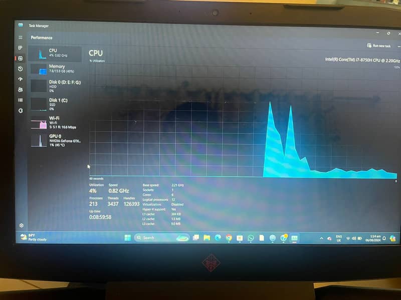 HP OMEN i7 8th Gen 16GB RAM 6 GB GTX 1060 256 GB SSD 1 TB HDD 5