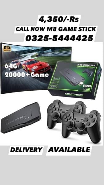 GAME STICK USB GAMING CONSOLE 2.4G WIRELESS GAMEPAD 20,000GAMES 4K 0