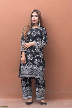 Women Girl Printed Stitched Lwan Suit