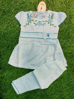 Baby girls cotton shirt and trouser set