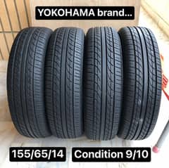 4tyres set 155/65R14 (YOKOHAMA)(condition 9/10)