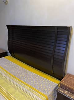 Double Bed With Mattress + Side tables for Sale
