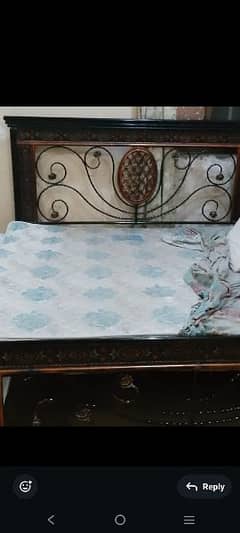 mint condition iron king bed with new mattress