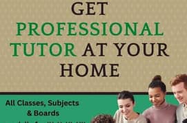 home tuition teacher for your kids 1 class to matric so kindly contact