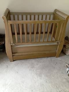 Baby cot bed made of wood