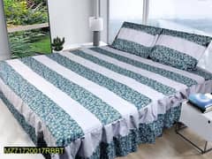 3 pcs cotton printed king size bedsheet