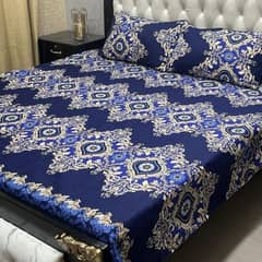 3Pcs Crystal Cotton Printed Double Bedsheets