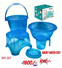 Baby bath set 5piece Gift bundle for Babies Beautiful & Durable Plasti