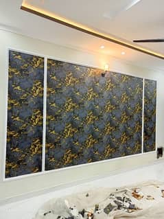 Wall paper PVC panel ceilings wooden flooring  grass carpet glass