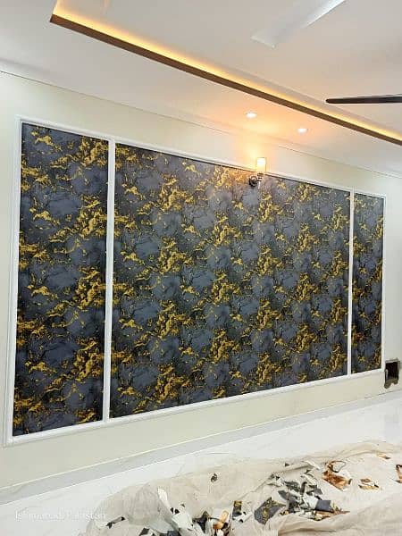 Wall paper PVC panel ceilings wooden flooring  grass carpet glass 0