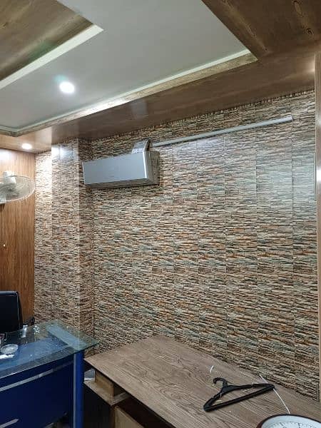 Wall paper PVC panel ceilings wooden flooring  grass carpet glass 7