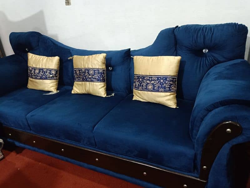 6 seater velvet poshish sofa set 1