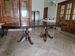 8 seater solid wood dining table and chairs