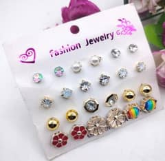 women Alloy 12 pairs of studs