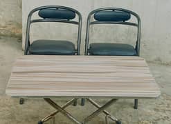 wooden table/steel chair/6 folding chairs/folding table/dining chairs