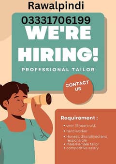 male/ female tailor job  for ladies boutique