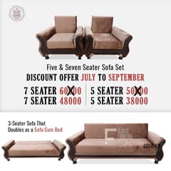 Turkish Fabric 5 seater sofa & 7 seater set for sale in in karachi