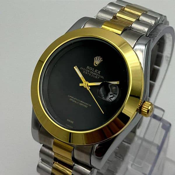 men,s stainless steel analogue watch 1