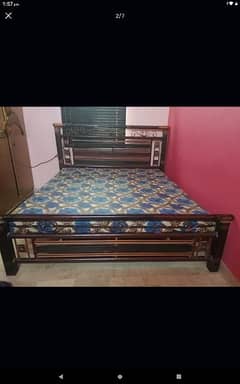 pipe double BED with MATTRESS and dressing. . for contact, 03212625324. .