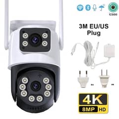 8MP = 4MP + 4MP Outdoor Wifi PTZ Camera Dual Lens 0