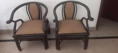 Pair of Dark Wood Bedroom Chairs