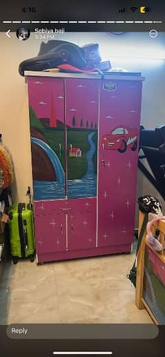 kids double bed, wardrobe and dressing